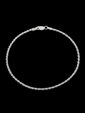 Italian .925 Sterling Silver Diamond Cut Rope 9” Ankle Bracelet